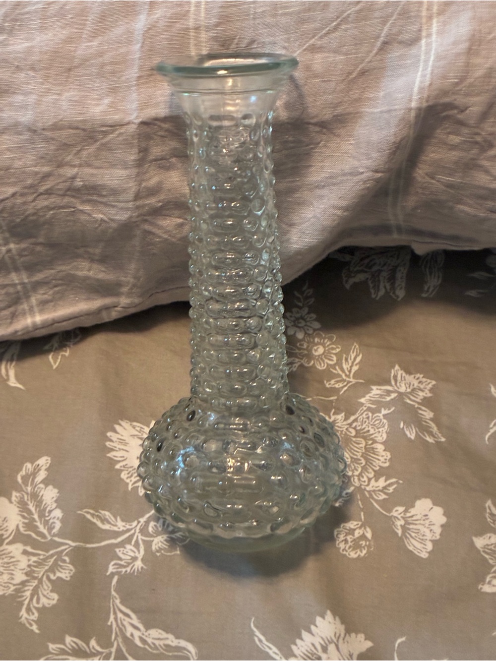 Vintage Hobnail Bud Vase clear glass